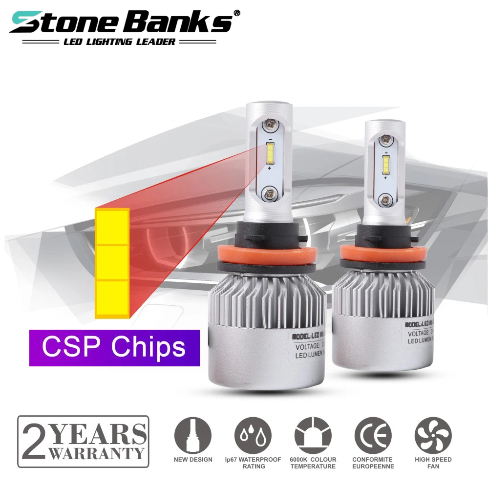 Stone Banks H7 H4 HB2 H11 H8 H9 H16 9005 HB3 9006 HB4 H1 H3 светодиодный головной светильник лампы 100 Вт 6000