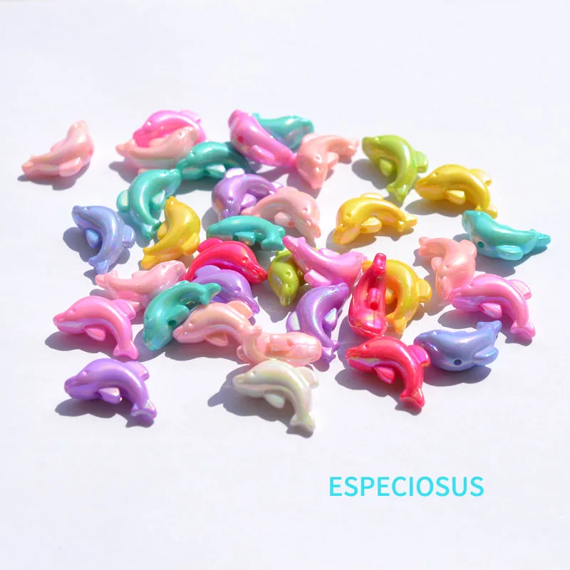 Разноцветные акриловые бусины в виде дельфина для изготовления браслетов