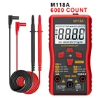 Цифровой мультиметр, 6000 отсчетов, автоматический Mmultimetro True Rms, транзистор, умный тестер M118A с фонариком Data Hold
