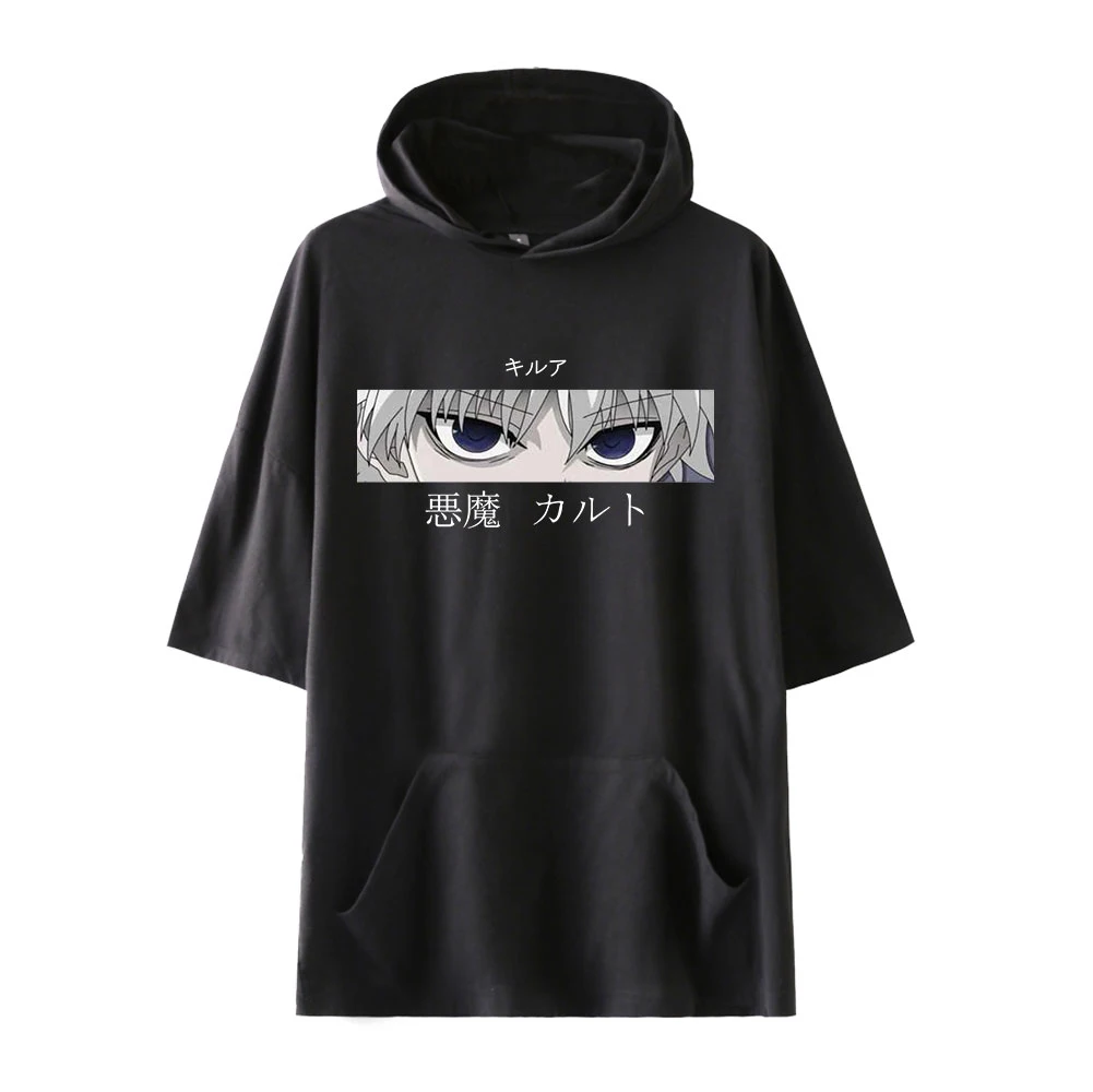 

Мужская/женская футболка с капюшоном HUNTERxHUNTER, летняя футболка с коротким рукавом, 2020