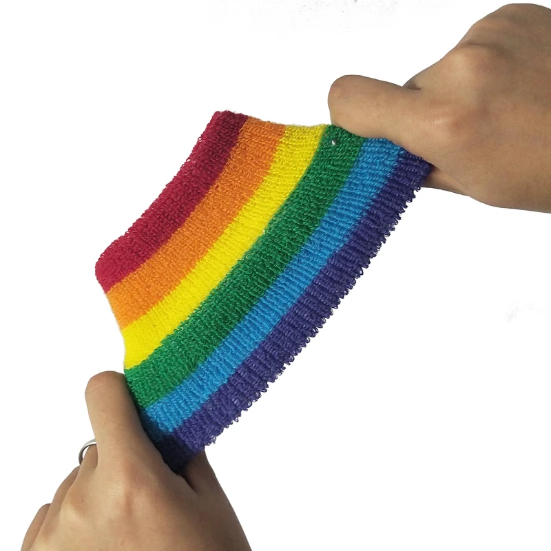 1 Радужный Браслет для поддержки запястья Хлопковое полотенце эластичная пряжа