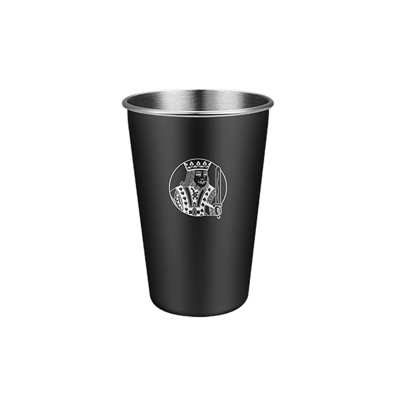 

American Style 400ml 304 Stainless Steel Beer Mug Portable Handy Single Layer Water Bottle Creative Classic Black Coffee Cups