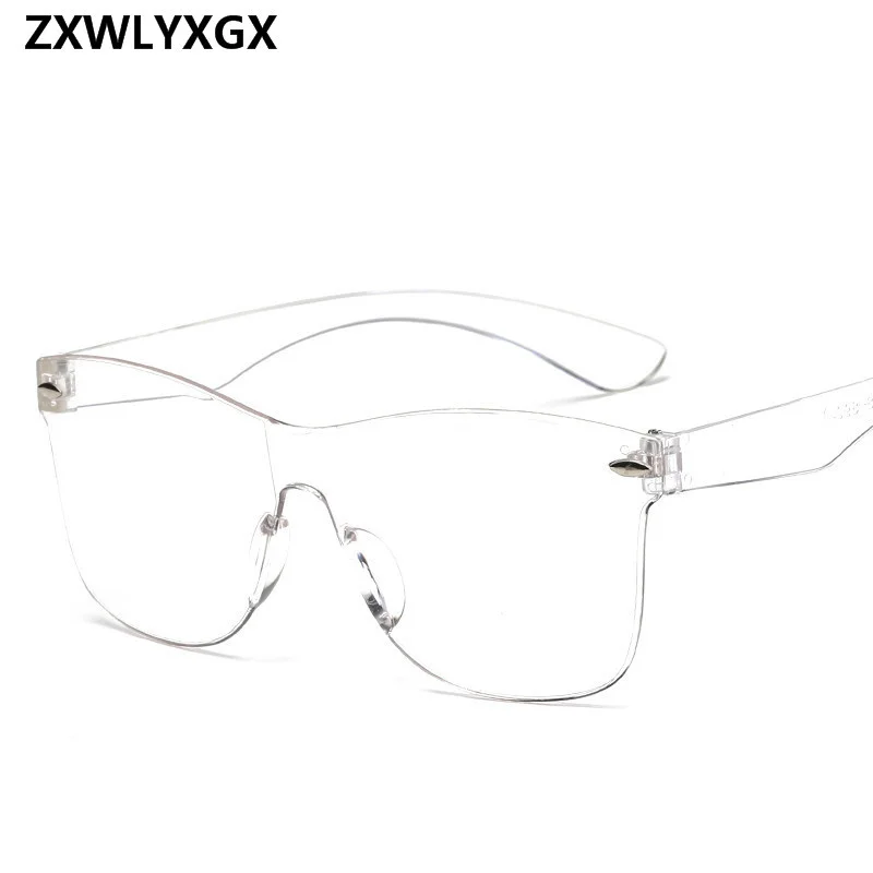 

New Transparent Sunglasses Women Vintage Colorful Retro Fashion Rimless Sun Glasses Women's Brand Eyewear Oculos De Sol