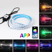 led car hood light strip 180cm multicolor neon lamp multiple modes app sound control decorative daytime running lighting new