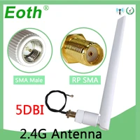 eoth 1 2 pcs 2 4g antenna 5dbi sma male wlan wifi 2 4ghz antene ipx ipex 1 sma female pigtail extension cable iot module antena