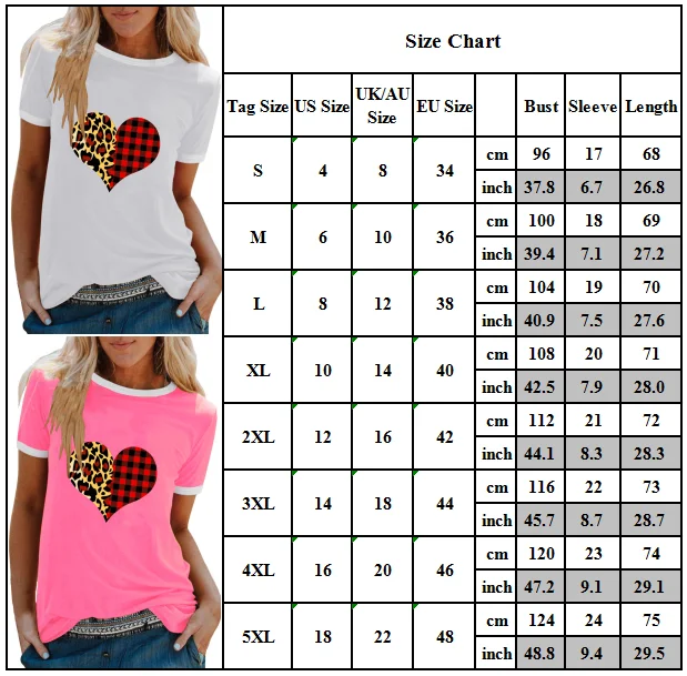 

Women Leopard Printed Short Sleeve T-Shirt Ladies Casual Tops Shirt Plus Size