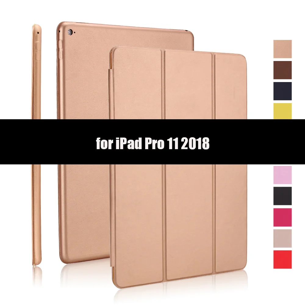 Gold-3 Ультратонкий умный чехол для iPad Pro 12,9, складной чехол-книжка из искусственной кожи s для iPad Pro 12,9 Pro 11 12,9 - Цвет: Gold-3
