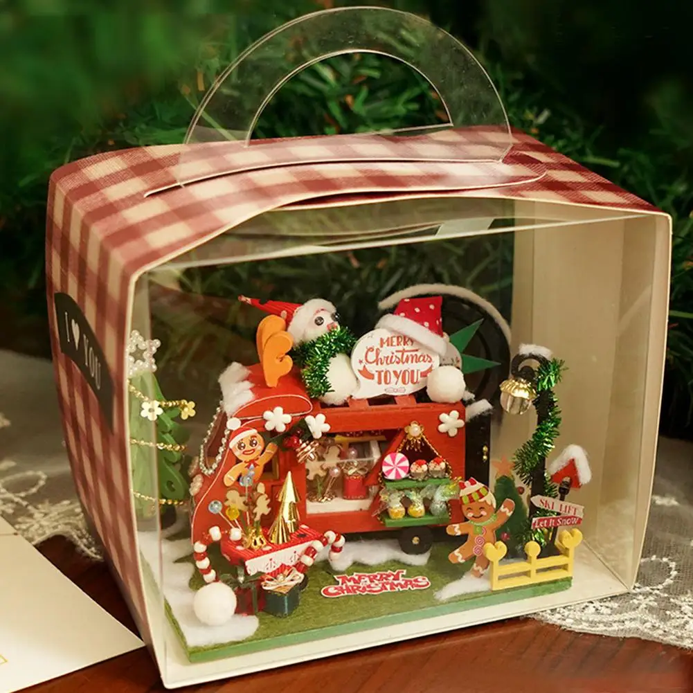 

Christmas Glowing Dollhouse Exquisite Crafts Cottage Creative 3D Assembled DIY Gifts Shop Christmas Gift Party Home Decoration