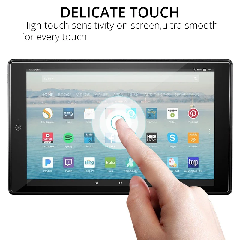 Закаленное стекло для защиты экрана Amazon Kindle Fire HD 10 plus 2021 8 2020 2019 2017 HD10 HD8 Защитная