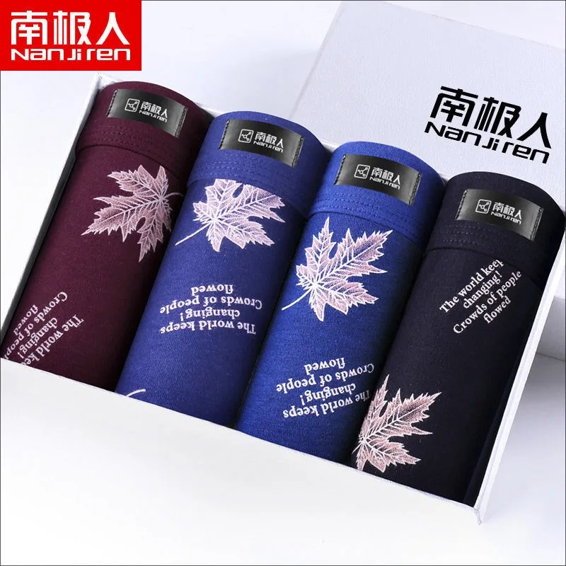 

4pcs/lot Men's Underwear Cotton Boxers Man Breathable Panties Solid Shorts Brand Underpants L-XXXL