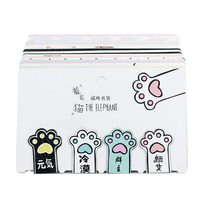 

4pcs/set Magnetic Bookmarks Cartoon Cute Student Book Holder Stationery Paper Magnet Book Marks Folder Office Sticker Clip