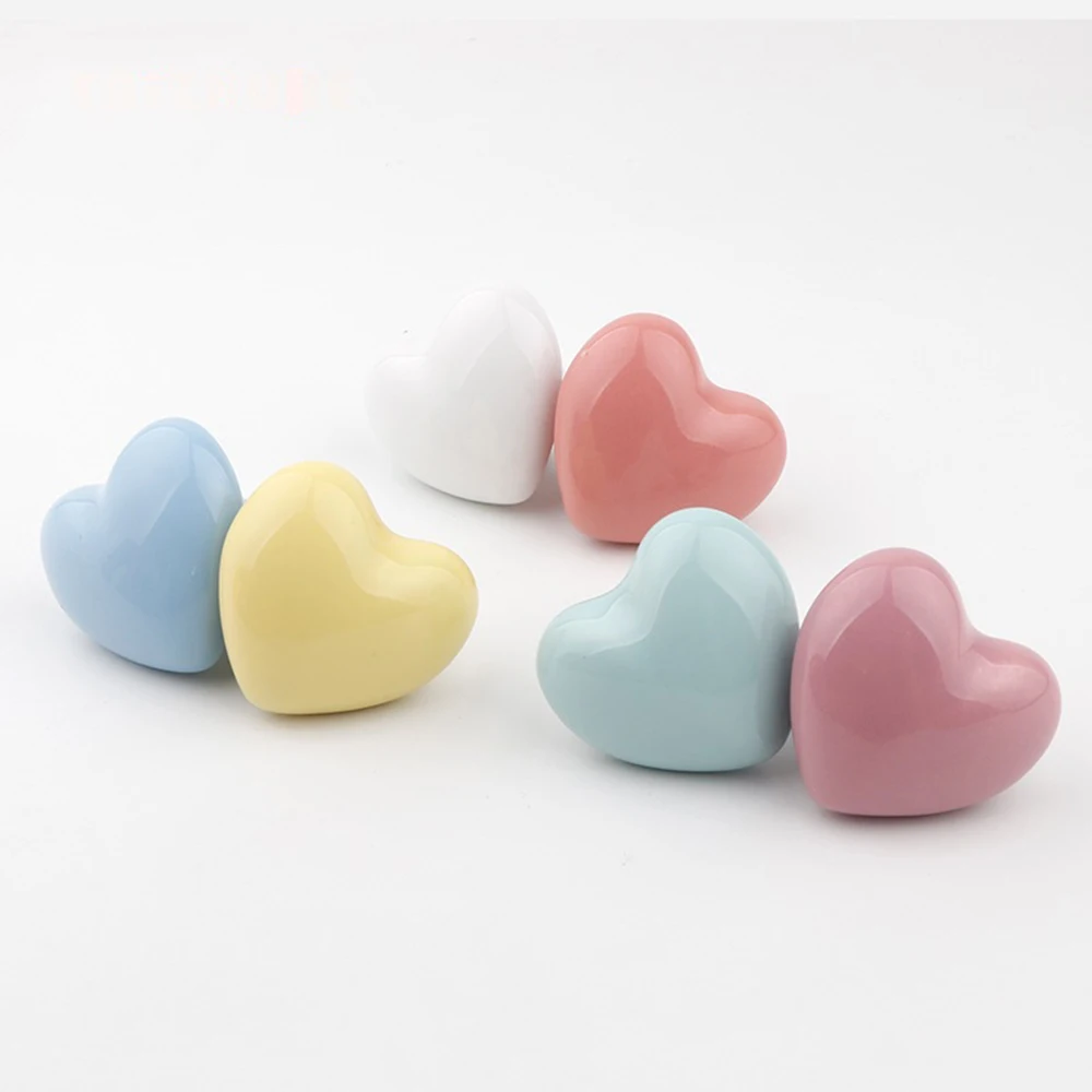 Ручки для шкафа в форме сердца милые ручки керамические комода и ящиков с винтами