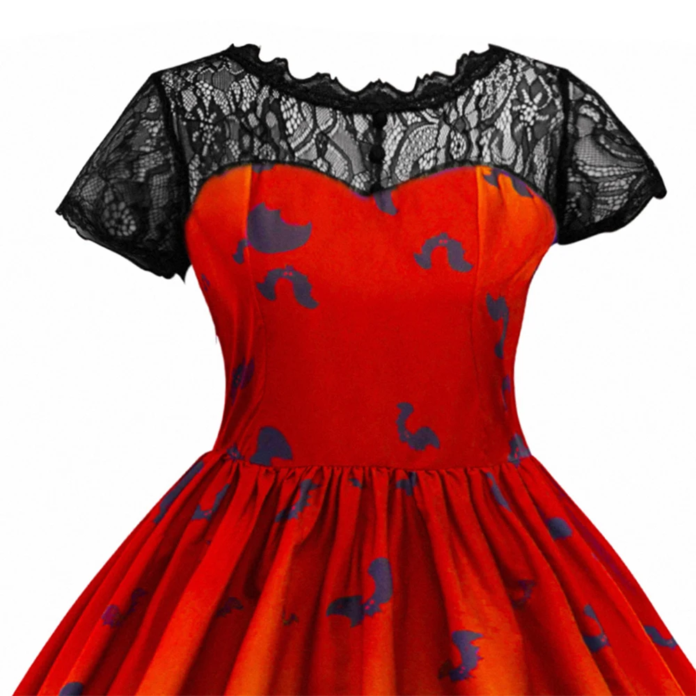 AmzBarley Girls Halloween costume Children Lace Pumpkin Ghost printing cosplay Outfits Witch hat Toddler girls Party ball gowns | Детская