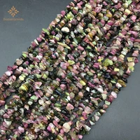 tourmaline natural irregular stone 5 8mm freeform chip gravel beads for jewelry making diy necklace 30inches