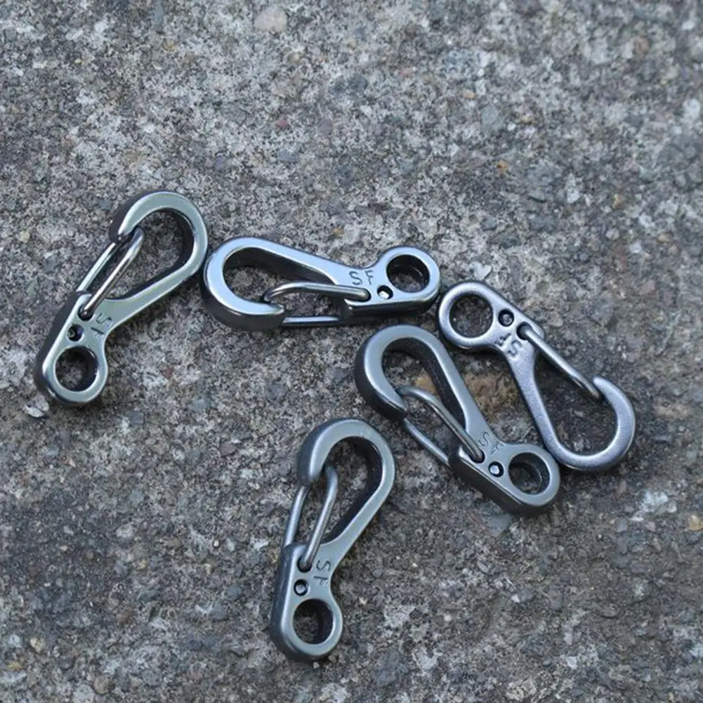 10Pcs Mini Carabiner Clips Tiny Alloy Spring Snap Hook Keychain Clasps EDC Small Hanging Buckle for Backpack Camping Bottle | Спорт и