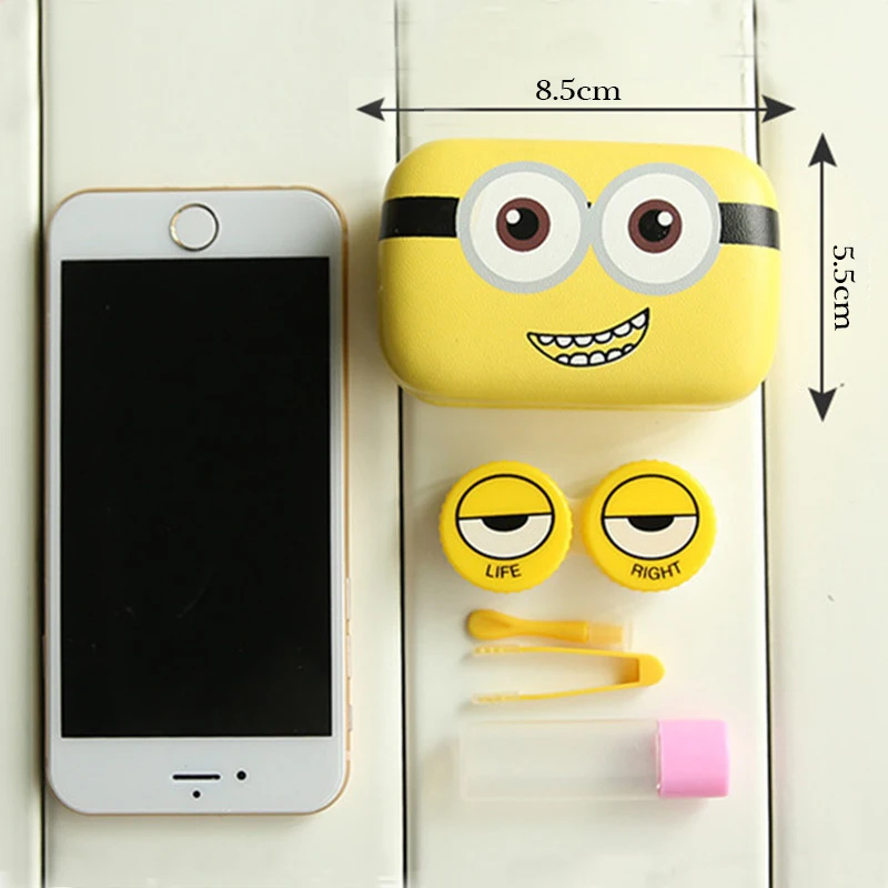 1 шт. чехол для контактных линз с изображением миньонов из мультфильма женщин