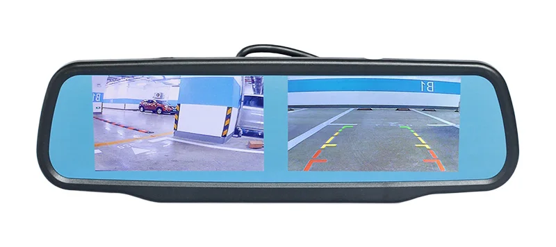 DIYKIT двойной 4,3 дюймовый экран зеркало заднего вида Автомобильный монитор с 2 х Автомобильная камера заднего вида для заднего/переднего/камера бокового вида