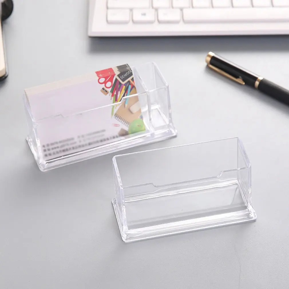 Business Card Holder Display Stand Desk Desktop Countertop Shelf Box With Pen | Канцтовары для офиса и дома