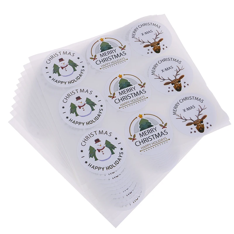 

90pcs Merry Christmas Seal Stickers Snowman Labels DIY Xmas Gift Box Stickers