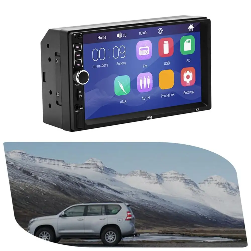 

2 Din Car Multimedia Player GPS Navigation with Map 7 inch Touch Screen Wireless Radio MP3 MP5 Player Radios