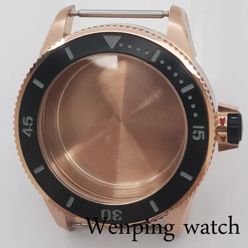 Новинка 43 мм серебристый/черный/розовое золото чехол для часов аксессуары ETA 2836