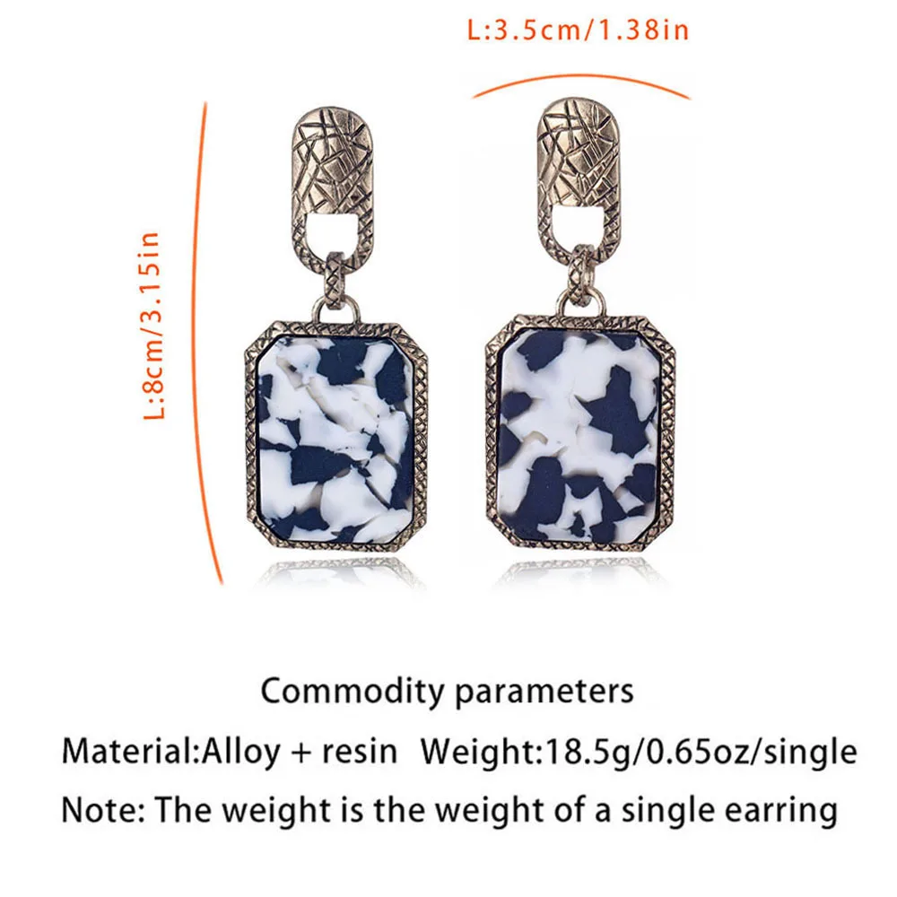 

VG 6YM New Fashion Leopard Alloy Big Cube Drop Earrings Simple Design Earrings for Women Party Jewelry Accessories Wholesale