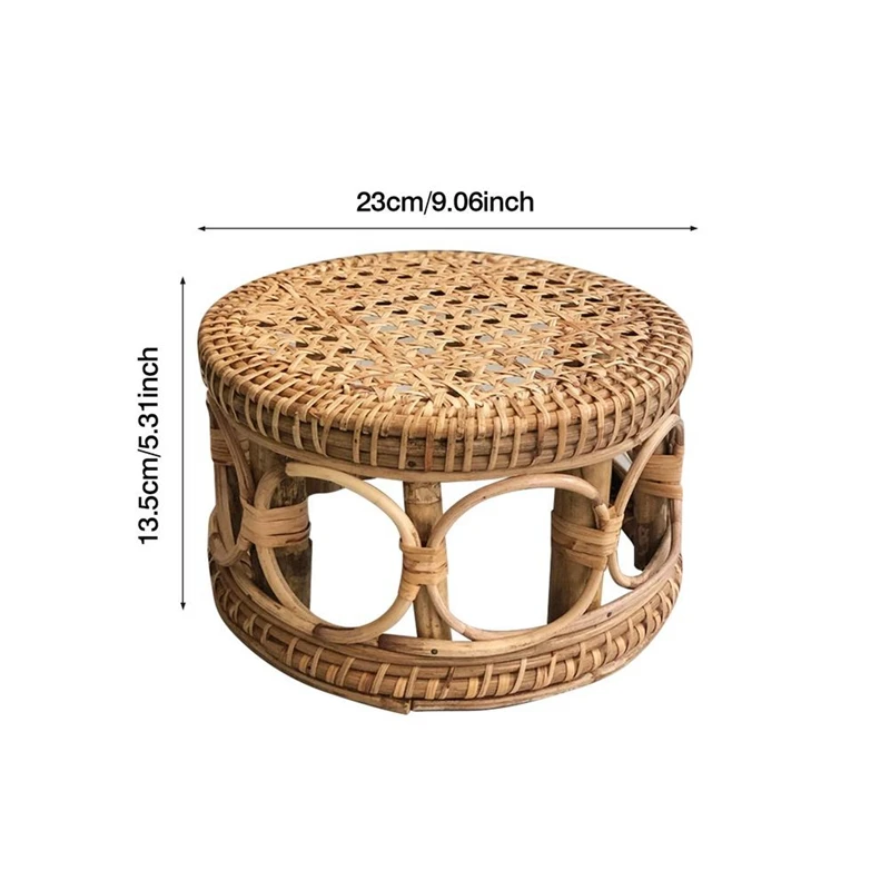 

Natural Hand-Woven Rattan Plant Flower Stand Durable Decorative Shelf Holder for Gardening Interior Decoration