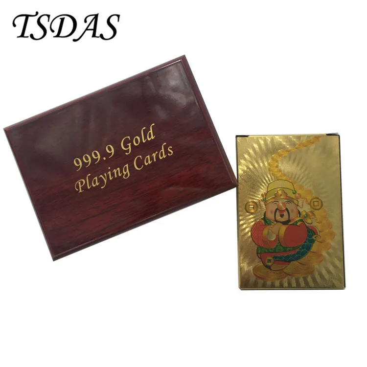 Коллекция Бог богатства игральные карты из 24 каратной золотой фольги с