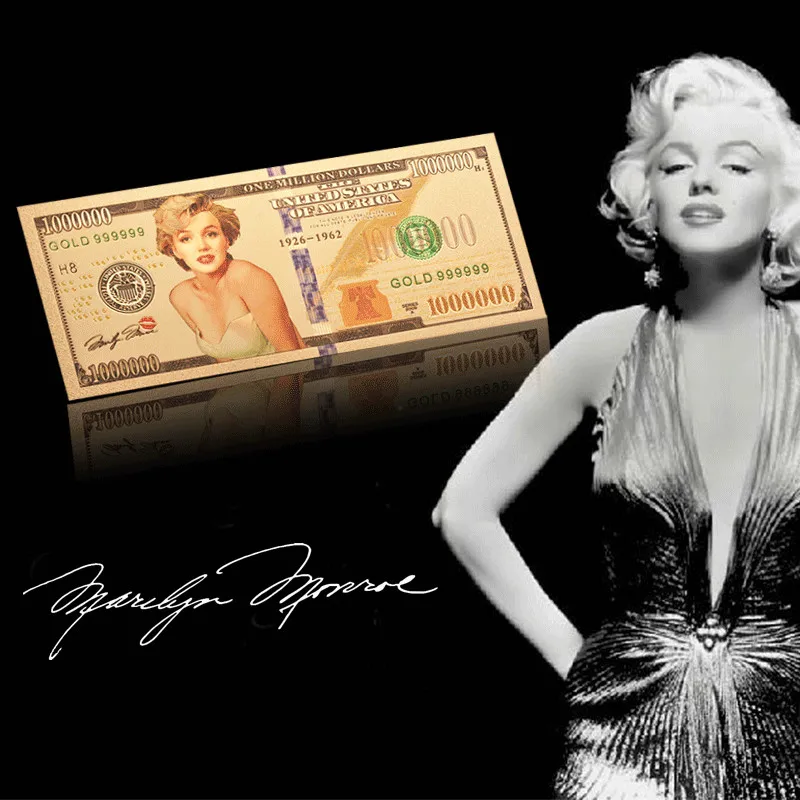 Деловые сувенирные подарки WR яркая Золотая фольга известные люди из США Мэрилин