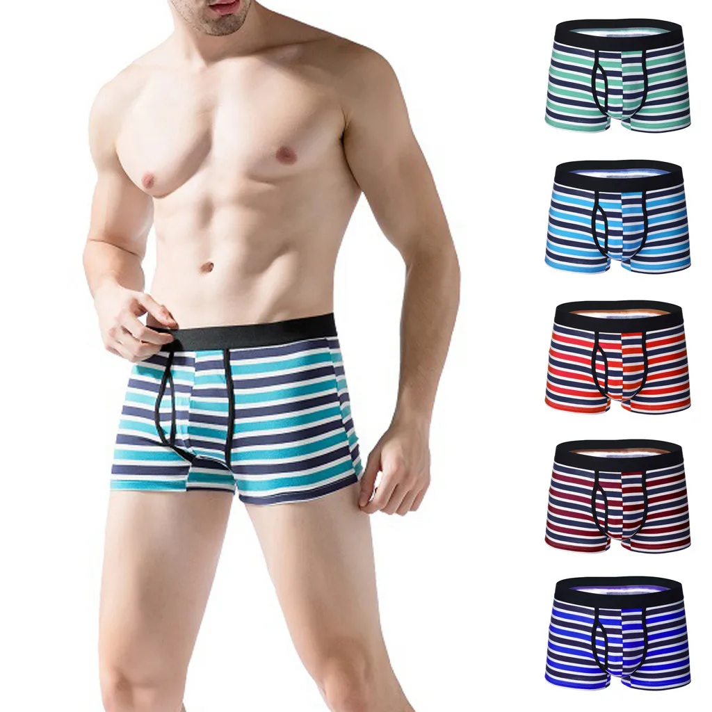 Новое Стильное мужское нижнее белье в полоску мягкие удобные трусики короткие