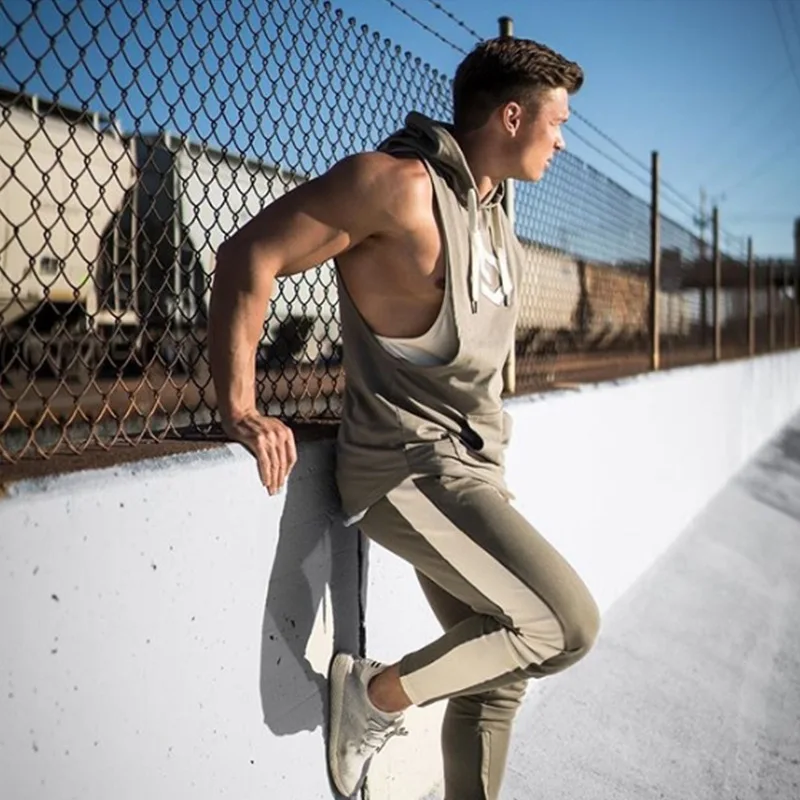 

Casual Pants Men Sweatpants Gym Training Jogging Pants Splicing Cotton Joggers Sportswear Muscle Bodybuilding Fitness Trousers