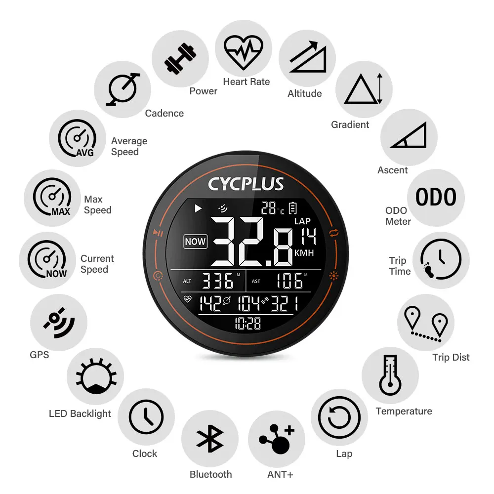 Велосипедный компьютер 10 шт./лот CYCPLUS M1 GPS Велосипедные аксессуары беспроводной