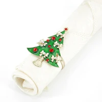 6pcslot goldsliver hotel family party dining table eco friendly christmas tree metal napkin rings holders for wedding