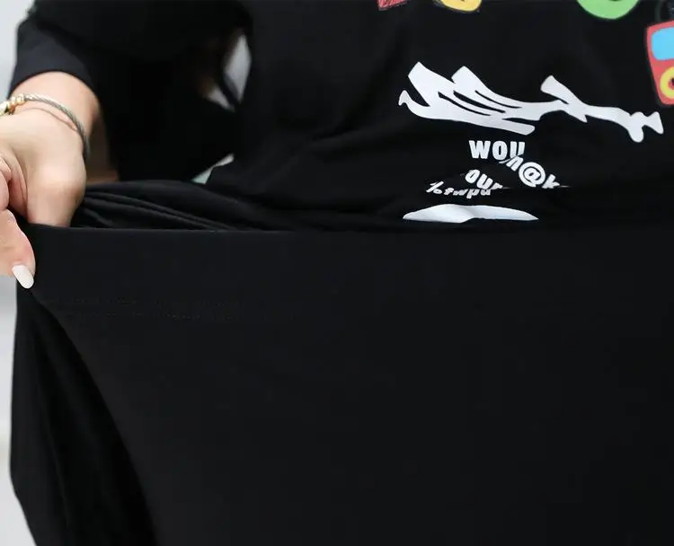 

2020 Summer Women Suit Plus Size Tops And Pants Set Korean Style Ladies 2 Piece Set t-shirt outfits 6xl 7xl 8xl Big Size Clothes