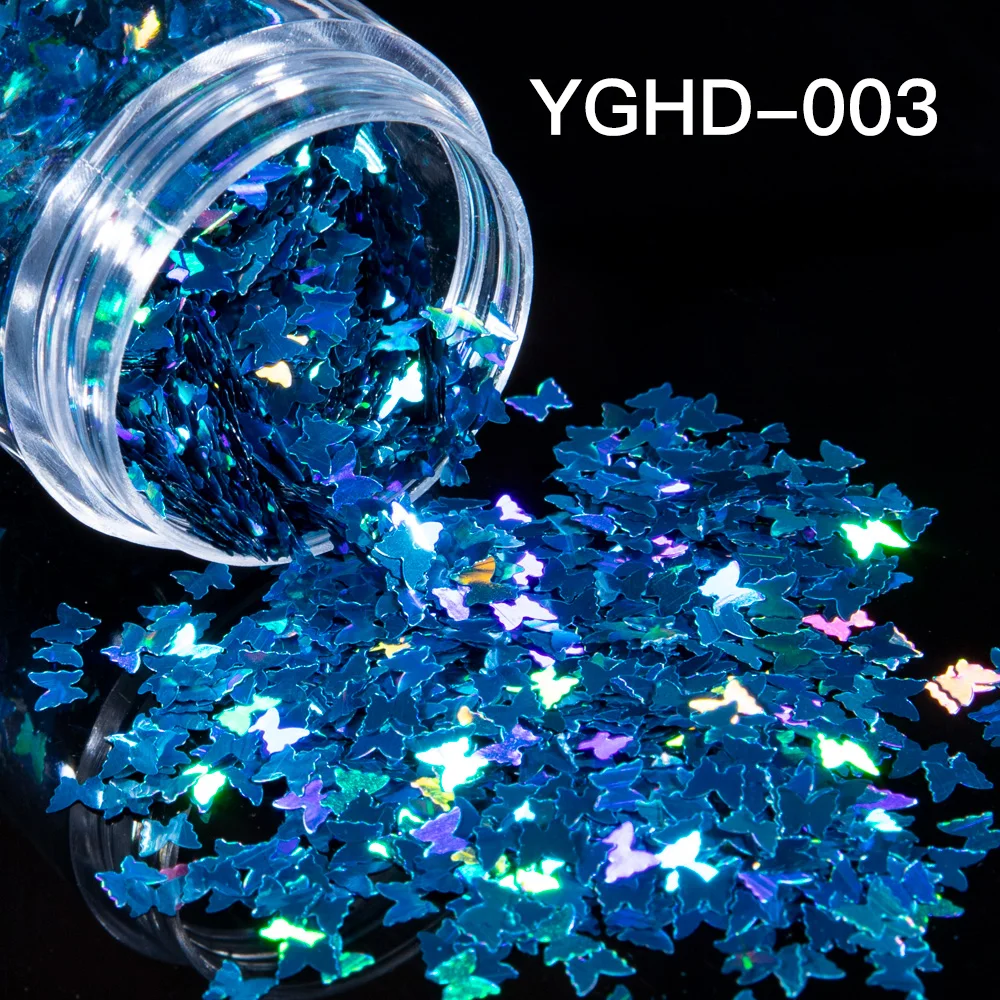 1 коробка голографические хлопья бабочки 3D Блестки для ногтевого дизайна блестки