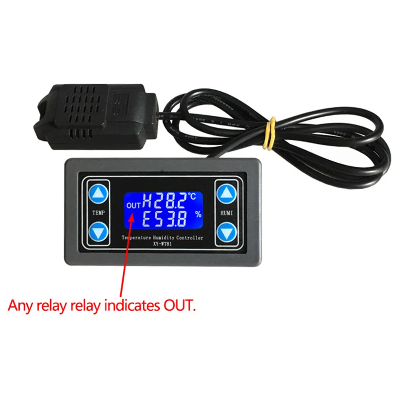 XY-WTH1 Цифровой контроллер постоянной температуры и влажности с двумя выходами термостата для AC 220V, с дисплеем, питающимся от постоянного тока 6-30 В.