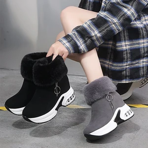 Winter Women Boots Platform Shoes Warm Ankle Botas Height Increasing Ladies Boot Zipper Snow Sneakers Femmes Bottes