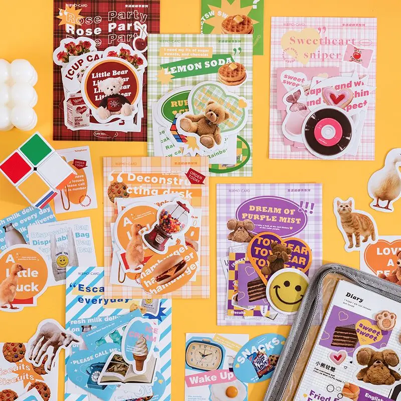 

24Pcs/Bag 6 Designs Cute Diary Sticker Scrapbook Life Manual Series Creative Stationery Decoration Sticker