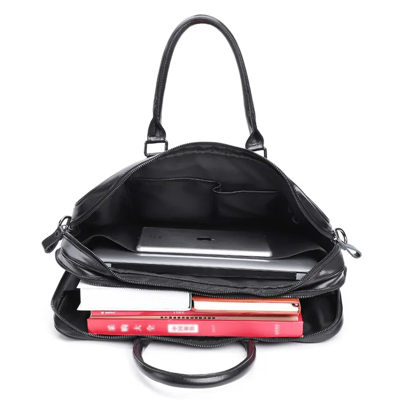 Nesitu Винтажный Черный Кофейный мужской портфель из натуральной кожи сумка