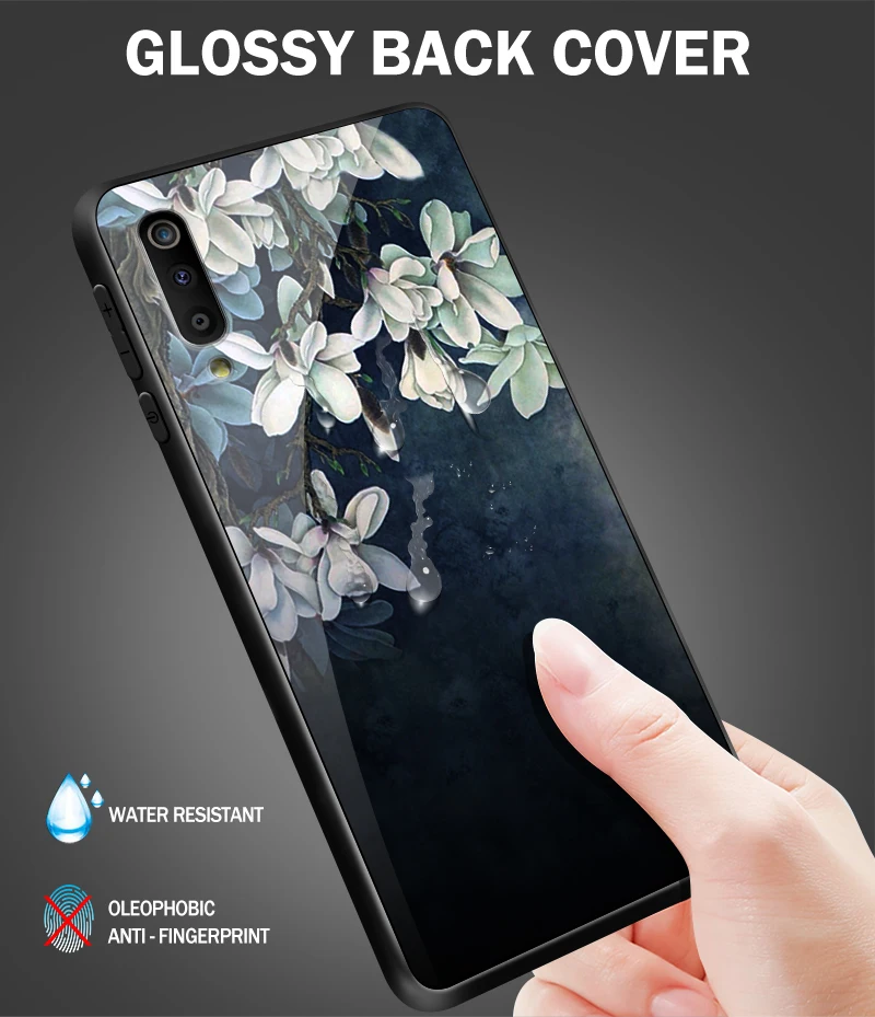Для samsung Galaxy A40 A10 A20 A30 A50 A8S A6S A70 A80 A90 закаленное Стекло чехол J4Plus M10 M20 M30 Note9 роскошный защитный чехол