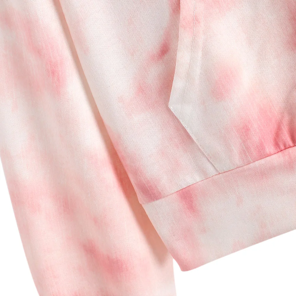 

ZAFUL Tie Dye Women Hoodies Print Casual Long Sleeve Streetwear Sweatshirt Women Clothes Hoodie Autumn Pocket Lady Pullover