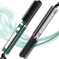 negative ion hair straightening brush comb electric hot comb curling straightener brush fast heating curler hair caring tools