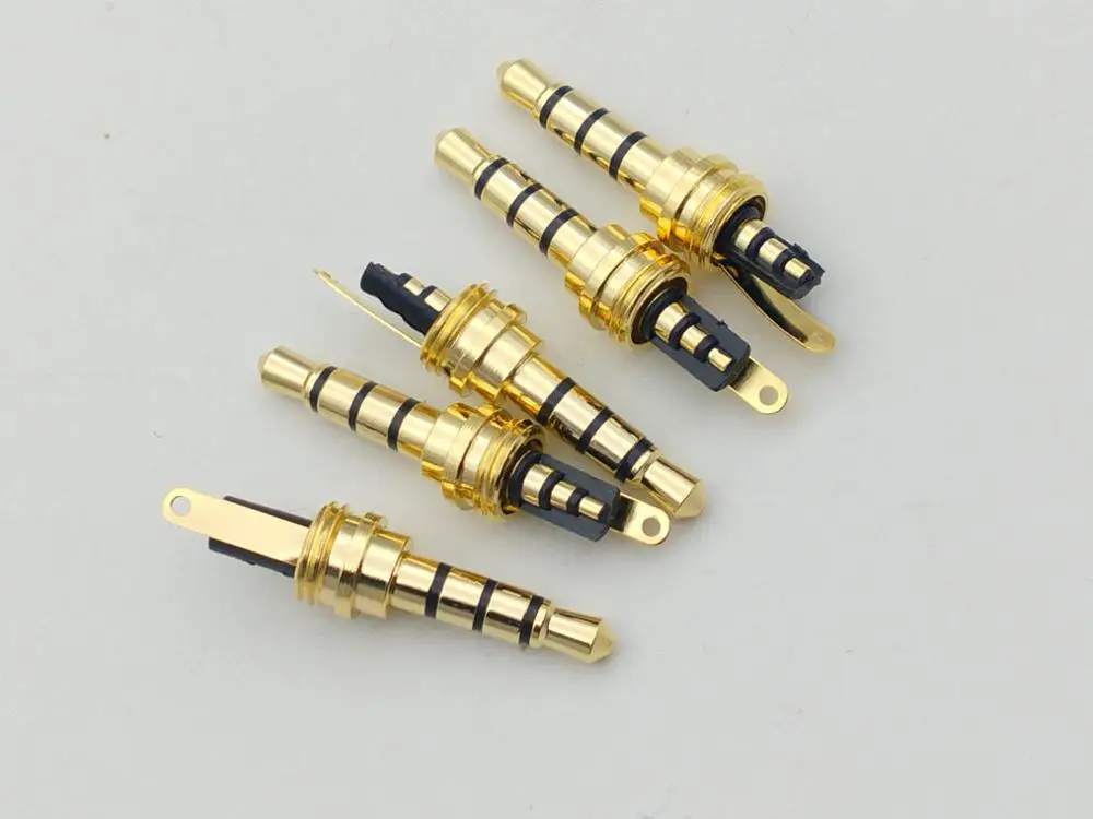 Позолоченный 4-полюсный штекер 3 5 мм для ремонта наушников 100 шт. | Обустройство