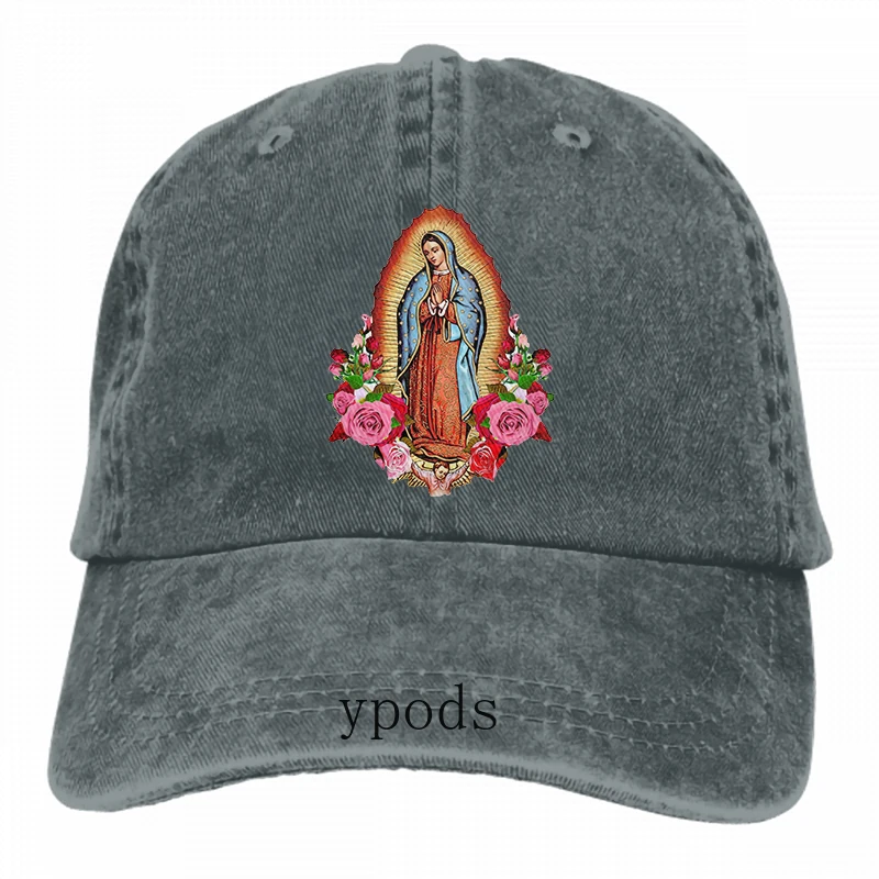 

Virgen De Guadalupe Virgin Mary Flowers Unisex Soft Casquette Cap Vintage Adjustable Baseball Caps Deep Heather