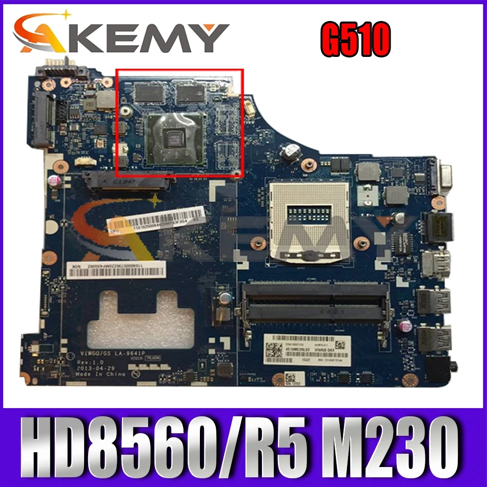 

Akemy VIWGQ/GS LA-9641P Motherboard For Lenovo G510 Laptop Motherboard PGA947 HM87 Graphics Card HD8560/R5 M230 100% Test Work