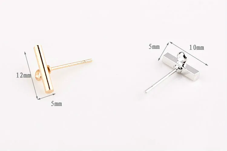 Простые Горизонтальные Квадратные серьги материал сумка сделай сам латунь