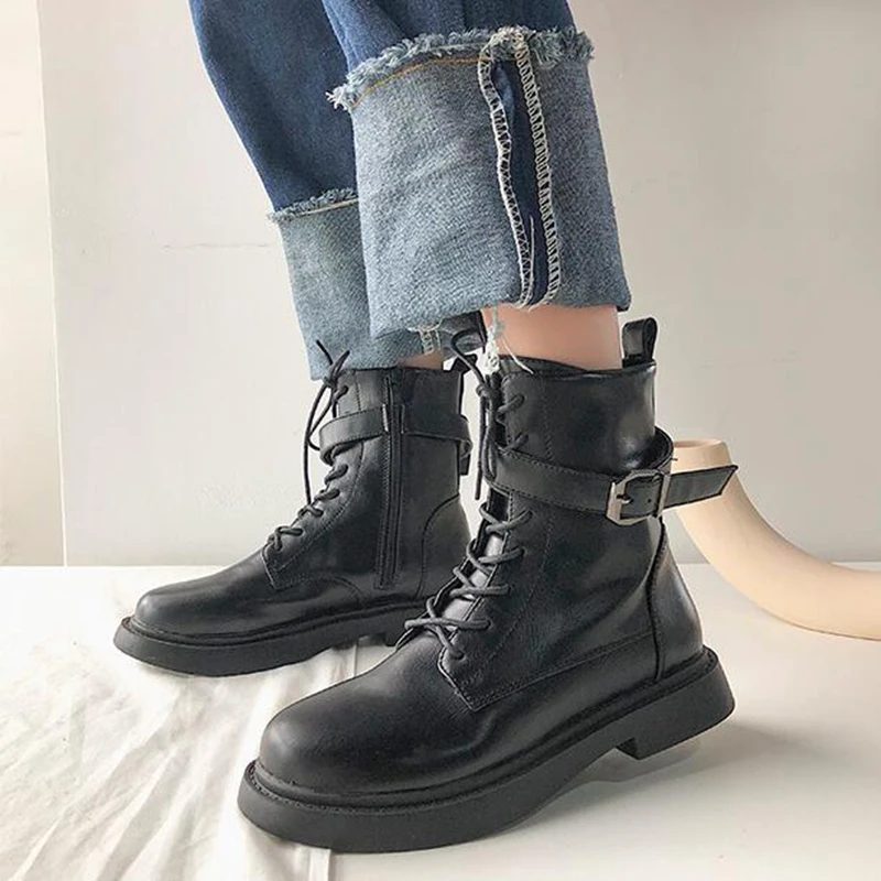 Модные зимние ботильоны женские ботинки из искусственной кожи рабочая обувь