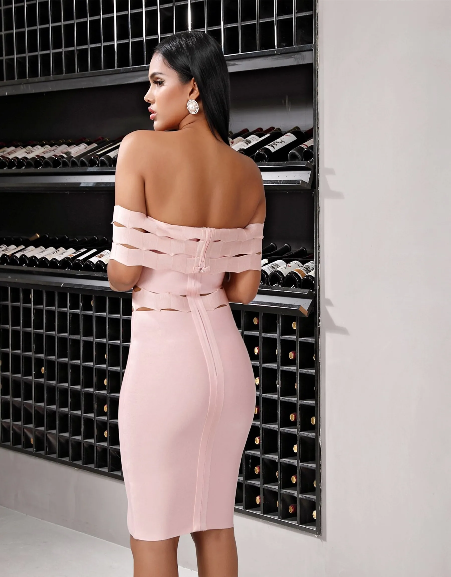 

2020 New Women sky blue Red pink black Off Shoulder Vestido Celebrity evening party bodycon bandage dresses