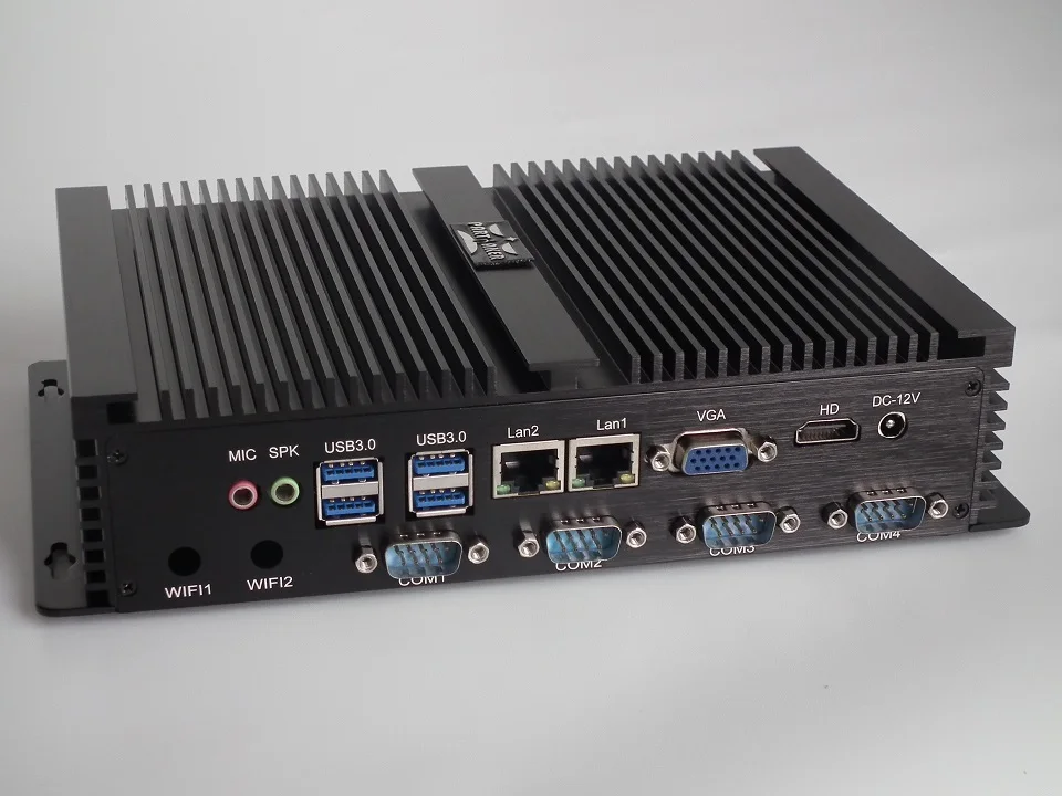 Безвентиляторный usb 3.0 промышленных с двойной гигабитный lan 4 com hdmi автоматической загрузки intel celeron c1037u 1.8g 4g барана 16g ssd windows linux