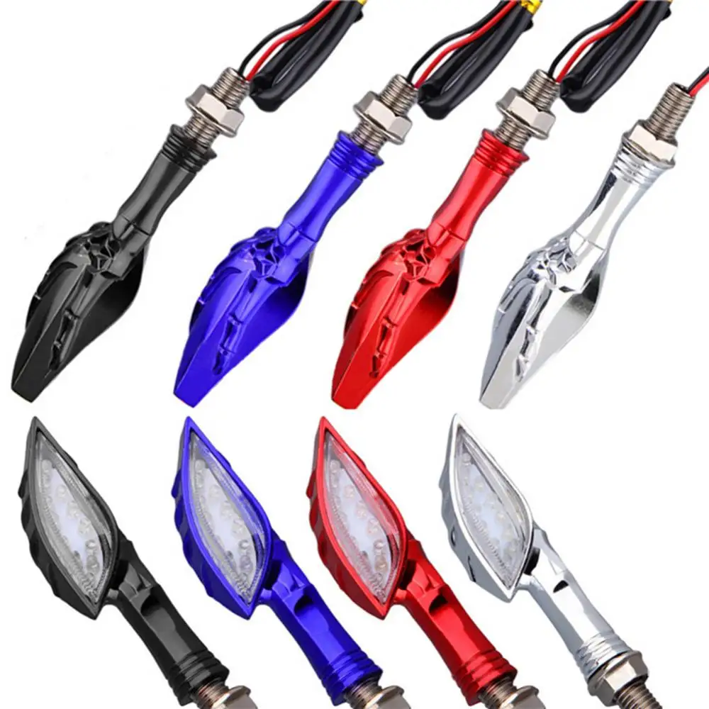 

80%HOT 2Pcs Universal Skull Hand Motorcycle 12 LED Turn Signal Indicator Light Lamp